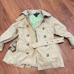 Ralph Lauren Beige Trench Coat with Floral Lining